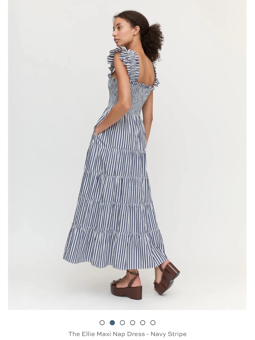 Hill House Home Ellie Maxi Nap Dress in Navy Stripe Large - Picture 2 of 9